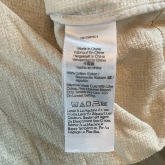 Madewell Corduroy Creamy Ivory Crop Top Size Small - Picture 7 of 7